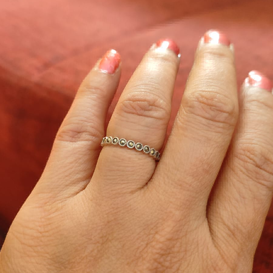 Thin Marcasite Band Ring